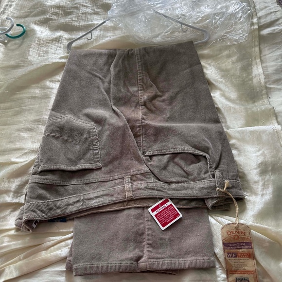 PANTS, DENIM CORDUROY BOOTCUT, BROWN, MIDTOWN, SIZE 26W, STRETCH, FLY FRONT, - Picture 1 of 6